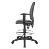 Boss Multi-Function LeatherPlus Drafting Stool with Adjustable Arms B1646